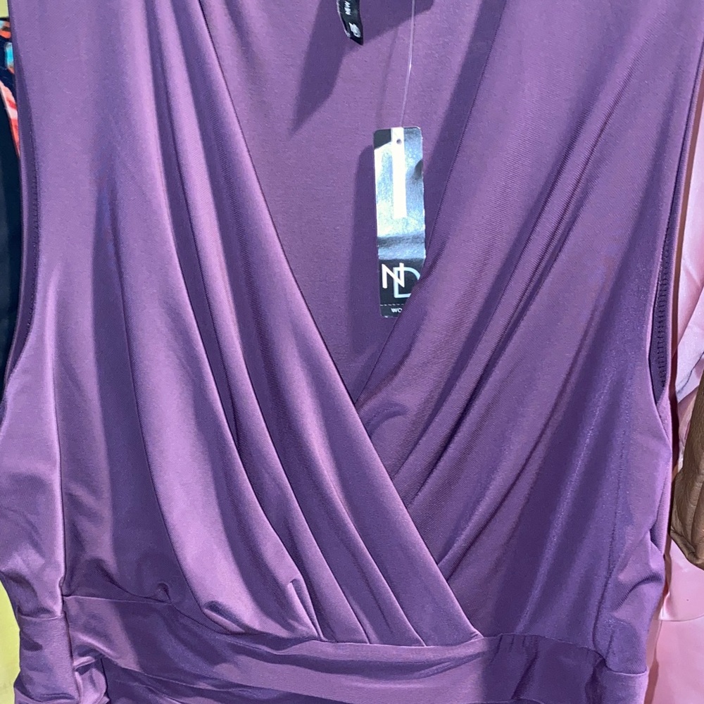 BNWT: New Directions Deep Purple WideLeg Maxi Jumpsuit 1X